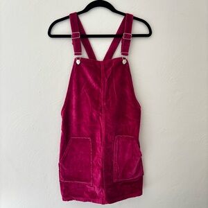 Topshop Moto Fuchsia Overall Mini Dress Size 6, 100% cotton